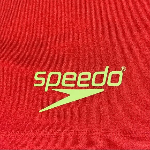 Speedo x Forever 21 Men Active Shorts Plus Red Biker Logo Elastic Waist - Picture 7 of 9